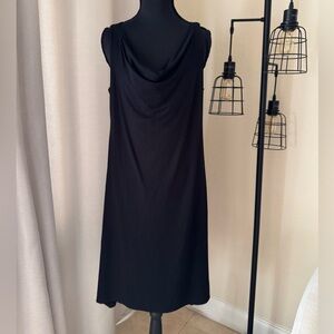 Eileen Fisher Women's Size Petite Medium Black Scoop Neck Sleeveless Midi Dress